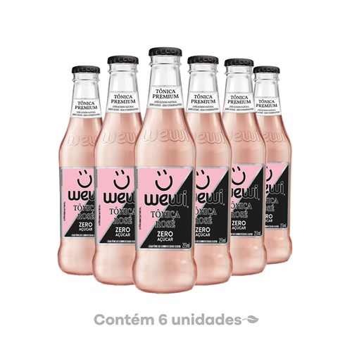 Água Tônica Rosé ZERO Açúcares Garrafa 255ml Pack com 6 unidades
