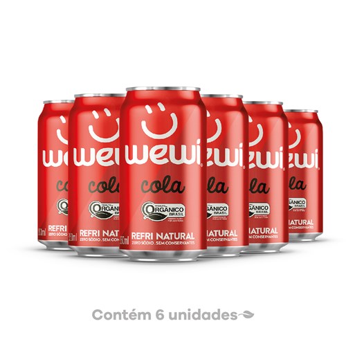 Refrigerante Cola Orgânico Wewi Pack 6 Latas 350ml