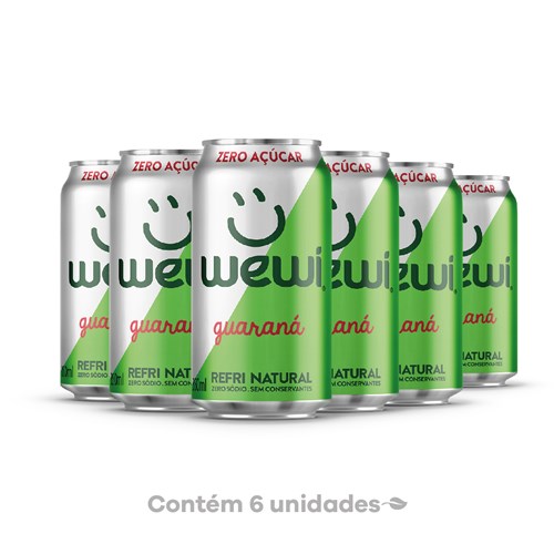 Refrigerante Guaraná Zero Açúcar Wewi Pack 6 Latas 350ml
